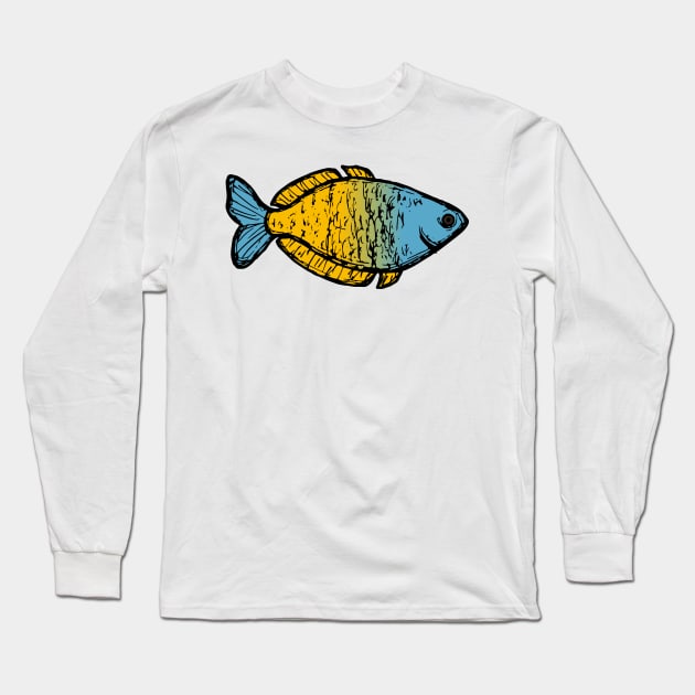 Rainbowfish - freshwater aquarium fish Long Sleeve T-Shirt by DigitalShards